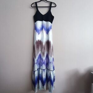 Marciano Guess Watercolor Silk Charmeuse Maxi Dress – Size M Romantic Glam